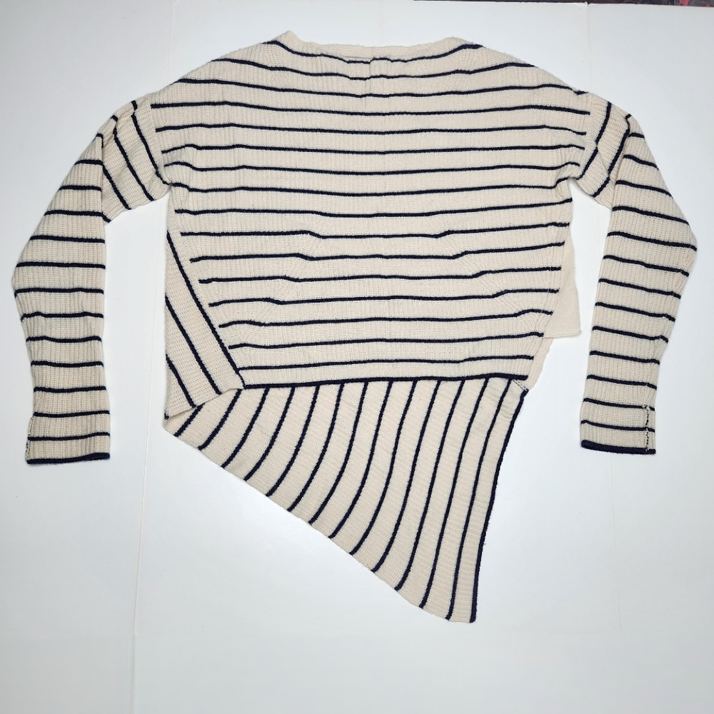 Brochu Walker Reir Striped Wool Cashmere Sweater Small Asymmetrical Avant Garde